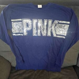 Vs PINK BLING Navy Blue Shirt